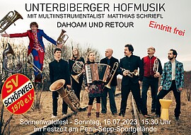Banner Unterbiberger Hofmusik im Sonnenwaldfest