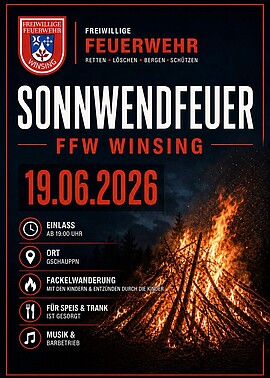 Banner Sonnwendfeuer FFW Winsing
