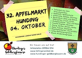 Banner 32. Hundinger Apfelmarkt am Erntedanksonntag